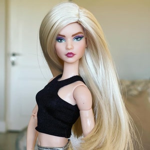 Perruque personnalisée à l'échelle 1/6 pour tête de poupée Barbie 3-4" BJD Dollfie pukipuki BF Perruque de poupée de poche poupées Zazou
