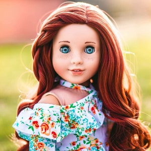 Custom doll wig for 18" American Girl Dolls - Heat Safe - Tangle Resistant - fits 10-11" head of 18" dolls Our Generation Journey redhead