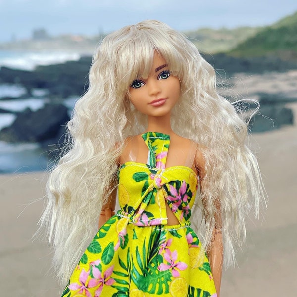 1/6 scale Custom WIG for Barbie Fashion Doll head size 3-4" BJD Dollfie pukipuki BF Pocket Doll Wig Zazou Dolls