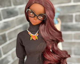 Custom doll WIG for Smart Dolls- Heat Safe -Tangle Resistant- 8.5" head size of Bjd, Sd, Dollfie Dream dolls  curls "TAN CAPS" Zazou