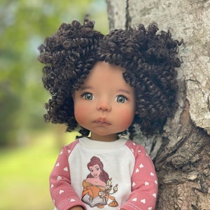 Custom doll WIG for meadowdolls -Tangle resistant Heat safe  - fits 10" head size of dolls such as Meadowdolls Moppets Lea Mae Zazou Dolls