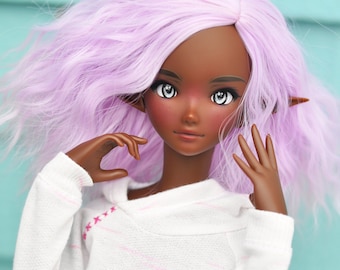 Custom doll Wig for Smart Dolls- Heat Safe - Tangle Resistant- 8.5" head size of Bjd, SD, Dollfie Dream dolls lavender ombre