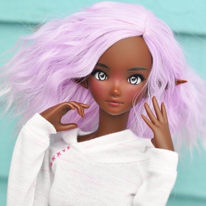 Custom doll Wig for Smart Dolls- Heat Safe - Tangle Resistant- 8.5" head size of Bjd, SD, Dollfie Dream dolls lavender ombre