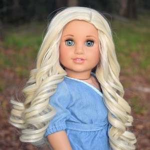 11" Custom Doll Wig fits American Girl Dolls Journey Girls Our Generation Gotz HEAT SAFE tangle Resistant Bleach Caroline