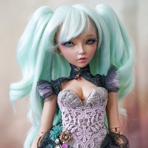 Custom doll Wig for Minifee Dolls- "TAN CAPS" 6-7" head size of Bjd, msd, Boneka ,Fairyland Minifee dolls anime limited 2 in 1