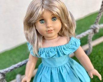 Custom doll wig for 18" American Girl Dolls - Vegan Mohair - fits 10-11" head size "Stretch Cap" OG Blythe BJD Gotz meadowdolls Zazou