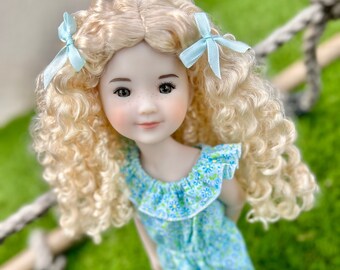 Custom doll WIG Exclusive Vegan Mohair-fits 9-10" head size Kaye Wiggs, RRFF, wellie wishers, bjd, Girl for All Time "Loose Fit"