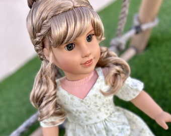 Custom doll wig for 18" American Girl Dolls - Vegan Mohair - fits 10-11" head size "Stretch Cap" OG Blythe BJD Gotz meadowdolls Zazou