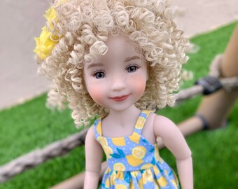 PREORDER Custom doll WIG for 14"  Dolls - Heat Safe-Tangle Resistant-fits 8-9" head size Kaye Wiggs Ruby Red Fashion Friends