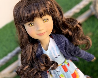 PREORDER Exclusive Vegan Mohair Custom doll WIG fits 8-9" head size Kaye Wiggs, RRFF, bjd, Girl for All Time Zazou Dolls