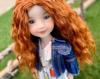 PREORDER Custom doll WIG Exclusive Vegan Mohair-fits 9-10&quot; head size Kaye Wiggs, RRFF, Wellie Dolls, bjd, Girl for All Time &quot;Loose Fit&quot;