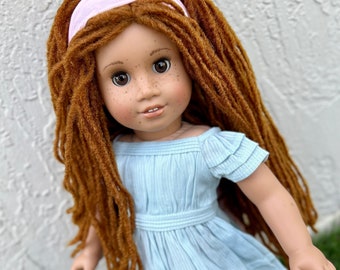 Custom doll wig for 18" American Girl Dolls-Heat Safe-Tangle Resistant-fits 11" head of 18" dolls Journey mermaid locs  Zazou Dolls PREORDER