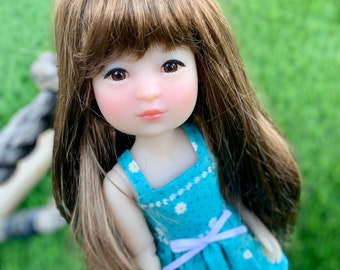 Zazou Custom WIG for 13&quot; Dianna Effner Little Darling head size 7-8&quot; Siblies, Ellowyne, My Meadow Avery, Liz Frost  &quot;Stretch Cap&quot;