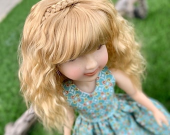 PREORDER Custom doll WIG Exclusive Vegan Mohair-fits 9-10" head size Kaye Wiggs, RRFF, wellie wishers, bjd, Girl for All Time"Loose Fit"