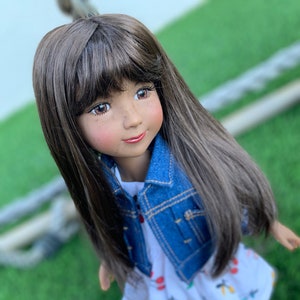 Exclusive Vegan Mohair Custom doll WIG fits 8-9" head size Kaye Wiggs, RRFF, bjd, Girl for All Time Zazou Dolls