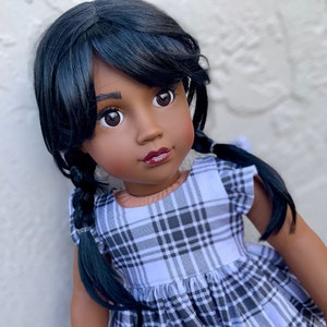 Custom doll wig for 18" American Girl Dolls - Vegan Mohair - fits 10-11" head size "Stretch Cap" OG  BJD Gotz meadowdolls Zazou