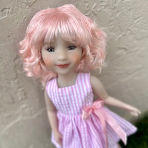 Custom doll WIG Exclusive Vegan Mohair-fits 9-10&quot; head size Kaye Wiggs, RRFF, Wellie Dolls, bjd, Girl for All Time &quot;Loose Fit&quot;