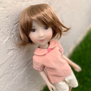 ZAMÓW W PRZEDSPRZEDAŻY PERUKĘ na zamówienie na głowę 13" Dianna Effner Little Darling, rozmiar 7-8" Siblies, Ellowyne, My Meadow Avery, Mini Pal Maru „Stretch Cap”