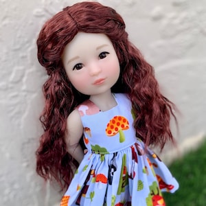 ZAMÓW W PRZEDSPRZEDAŻY PERUKĘ na zamówienie na głowę 13" Dianna Effner Little Darling, rozmiar 7-8" Siblies, Ellowyne, My Meadow Avery, Mini Pal Maru, „Stretch Cap”