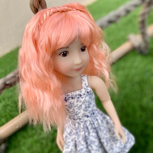 ZAMÓW W PRZEDSPRZEDAŻY PERUKĘ na zamówienie dla 13" Dianna Effner Little Darling rozmiar głowy 7-8" Siblies, Ellowyne, My Meadow Avery, Mini Pal Maru, Liz Frost girls