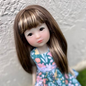 ZAMÓW W PRZEDSPRZEDAŻY PERUKĘ na zamówienie na głowę 13" Dianna Effner Little Darling, rozmiar 7-8" Siblies, Ellowyne, My Meadow Avery, Mini Pal Maru, „Stretch Cap”