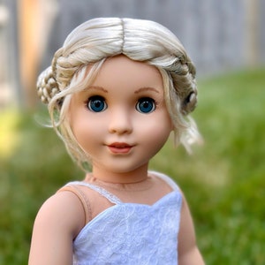 Custom doll wig for 18" American Girl Dolls - Vegan Mohair - fits 10-11" head size "Stretch Cap" OG Blythe  Gotz meadowdolls Zazou