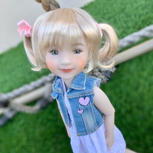 Exclusive Vegan Mohair Custom doll WIG fits 8-9&quot; head size Kaye Wiggs, RRFF, Meadowdolls Dumplings , bjd, &quot;Stretch Fit&quot;