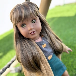 Custom doll wig for 18" American Girl Dolls - Vegan Mohair - fits 10-11" head size "Stretch Cap" OG  BJD Gotz meadowdolls Zazou