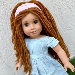 Custom doll wig for 18" American Girl Dolls-Heat Safe-Tangle Resistant-fits 11" head of 18" dolls Journey mermaid locs  Zazou Dolls PREORDER