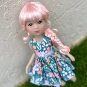 Peruka na zamówienie na głowę 13" Dianna Effner Little Darling, rozmiar 7-8" Siblies, Ellowyne, My Meadow Avery, Mini Pal Maru "Stretch Cap"