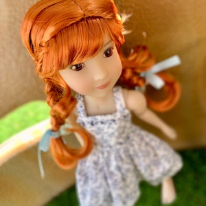 ZAMÓW W PRZEDSPRZEDAŻY PERUKĘ na zamówienie na głowę 13" Dianna Effner Little Darling, rozmiar 7-8" Siblies, Ellowyne, My Meadow Avery, Mini Pal Maru, „Stretch Cap”