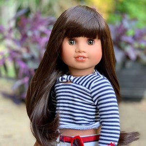 Custom doll wig for 18" American Girl Dolls - Heat Safe - Tangle Resistant - fits 11" head size of 18" dolls OG  BJD Gotz Samantha Zazou
