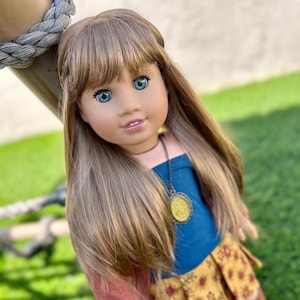 Custom doll wig for 18" American Girl Dolls - Vegan Mohair - fits 10-11" head size "Stretch Cap" OG  BJD Gotz meadowdolls Zazou