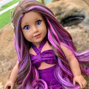 Custom doll wig for 18" American Girl Dolls - Heat Safe -Tangle Resistant- fits 11" head size of 18" dolls OG Blythe BJD Gotz Zazou Dolls