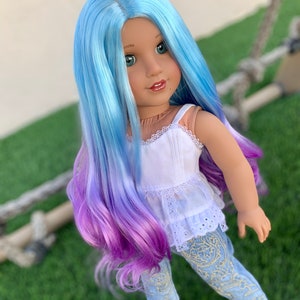 Custom doll wig for 18" American Girl Dolls-Heat Safe-Tangle Resistant-fits 10-11" head size of 18" dolls OG Journey Gotz Dyed Ombre