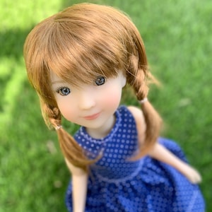 Peruka na zamówienie na głowę 13" Dianna Effner Little Darling, rozmiar 7-8" Siblies, Ellowyne, My Meadow Avery, Mini Pal Maru, "Stretch Cap"