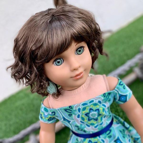 Custom doll wig for 18" American Girl Dolls - Vegan Mohair - fits 11-12" head size of  dolls such as OG Blythe BJD Gotz meadowdolls Zazou