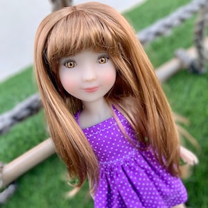 ZAMÓW W PRZEDSPRZEDAŻY PERUKĘ na zamówienie na głowę 13" Dianna Effner Little Darling, rozmiar 7-8" Siblies, Ellowyne, My Meadow Avery, Mini Pal Maru, „Stretch Cap”
