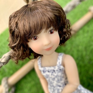 ZAMÓW W PRZEDSPRZEDAŻY PERUKĘ na zamówienie na głowę 13" Dianny Effner Little Darling, rozmiar 7-8" Siblies, Ellowyne, My Meadow Avery, Mini Pal Maru & Friends,