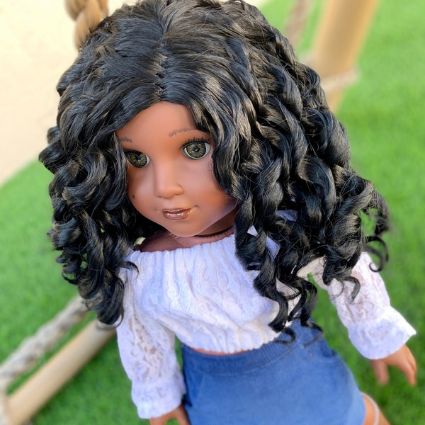 Custom doll wig for 18" American Girl Dolls - Heat Safe - Tangle Resistant - fits 10-11" head size of 18" dolls Our Generation Journey Gotz