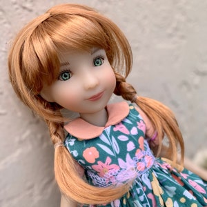 Peruka na zamówienie na głowę 13" Dianna Effner Little Darling, rozmiar 7-8" Siblies, Ellowyne, My Meadow Avery, Mini Pal Maru, Liz Frost "Stretch Cap"