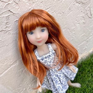 ZAMÓW W PRZEDSPRZEDAŻY PERUKĘ na zamówienie na głowę 13" Dianna Effner Little Darling, rozmiar 7-8" Siblies, Ellowyne, My Meadow Avery, Mini Pal Maru „Stretch Cap”