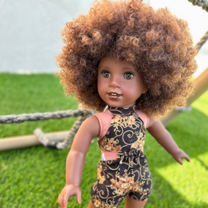 11" Custom Doll Wig Deluxe Heat safe fibers for 18" American Girl Dolls, My Life OG Journey Afro AA natural Wig !!! Zazou Dolls