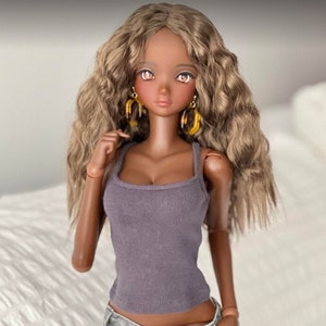 Custom doll Wig for Smart Dolls- Heat Safe - Tangle Resistant- 8" head size of Bjd, SD, Dollfie Dream dolls  Vegan Mohair Zazou