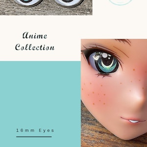 Anime Glass Doll Eyes for smart Dolls, doll eye replacement, 16 mm Fit BJD, Smart Dolls, Volks Dollfie Dream, MDD and similar Follow me
