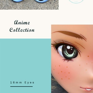 Anime Glass Doll Eyes for smart Dolls, doll eye replacement, 16 mm Fit BJD, Smart Dolls, Volks Dollfie Dream, MDD and similar  Follow me