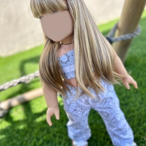 PREVENTA Fibra vegana de mohair™ Zazou Signature para muñeca de 18 pulgadas - Tamaño de cabeza de 11" "Gorro elástico" / Hecho para adaptarse a la muñeca American Doll OG Meadowdolls de 18" imagen 3