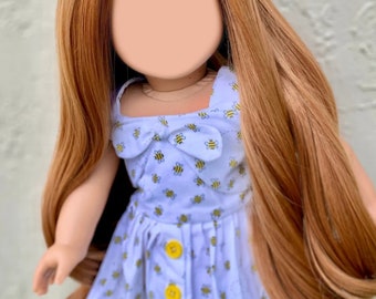PREORDER Custom doll wig for 18" Dolls -Heat Safe -Tangle Resistant -fits 11" head size of 18" dolls American Doll OG  BJD Gotz ginger Zazou