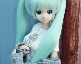 Custom doll Wig for Smart Dolls- "TAN CAPS" 8.5" head size of Bjd, SD, Dollfie Dream dolls Mint Hatsune miku limited