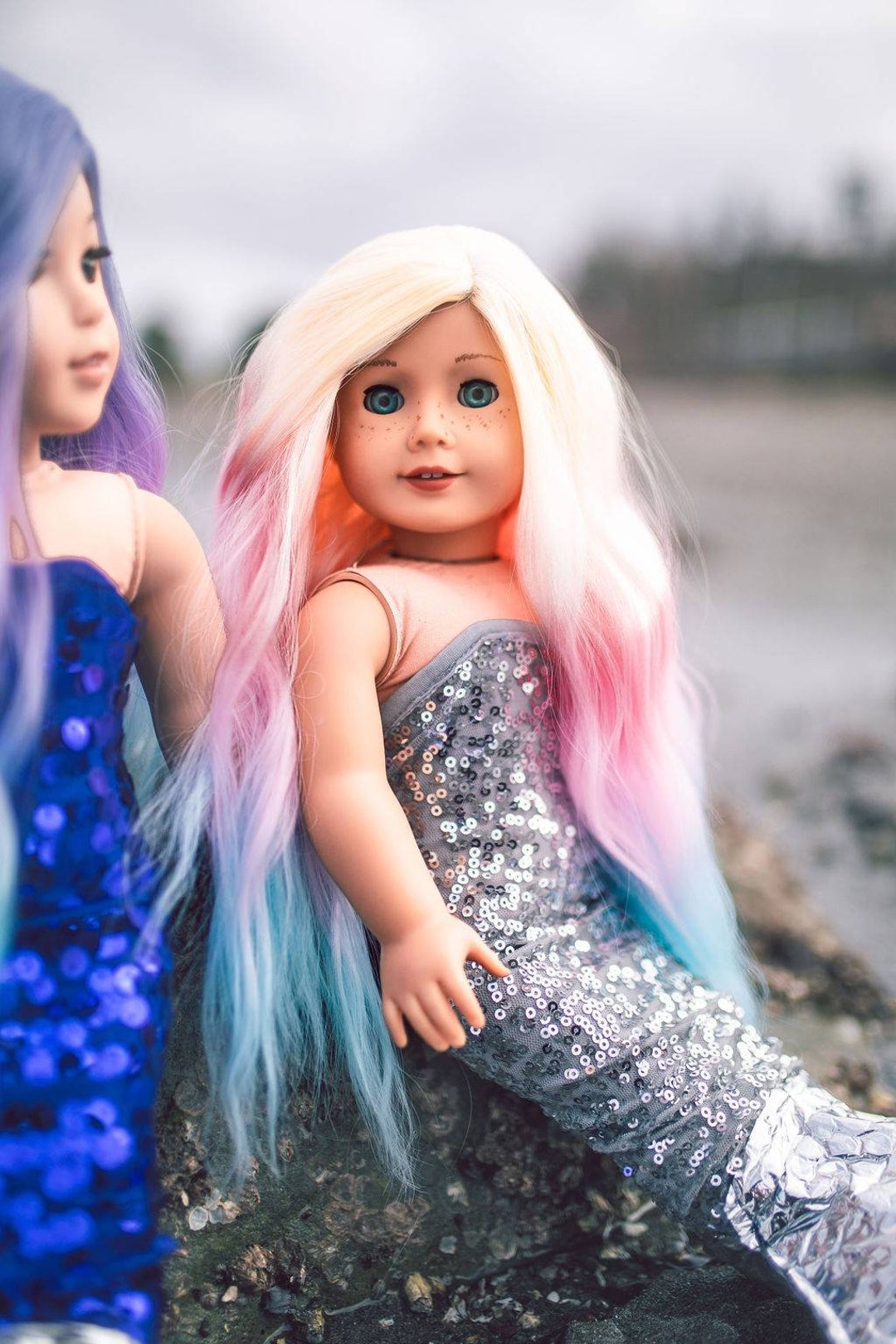 American girl cheap doll rainbow wig